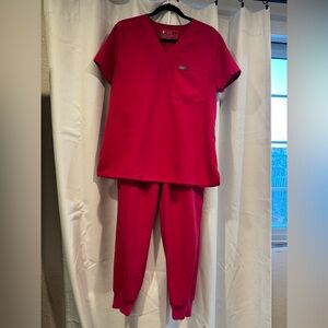 Figs Scrub Set Ultra Rose pink